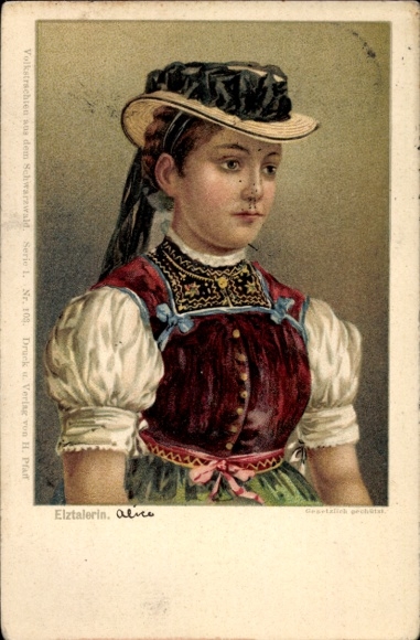 Postcard Elztal in the Odenwald, Elztalerin. Alice