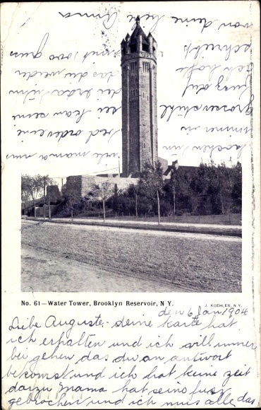 Postcard Brooklyn New York City USA, Water Tower