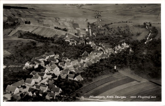 Postcard Pflummern Riedlingen an der Donau Württemberg, aerial photograph