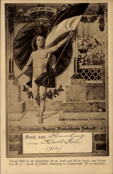 Postcard God with us, Germany's youth, Germany's future
