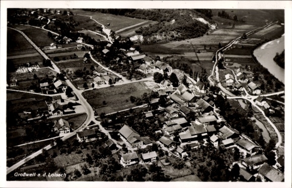 Postcard Großweil an der Loisach Upper Bavaria, aerial photograph