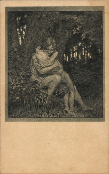 Jugendstil Künstler Ak Fidus, Beichte, Naturkinder, No. 11