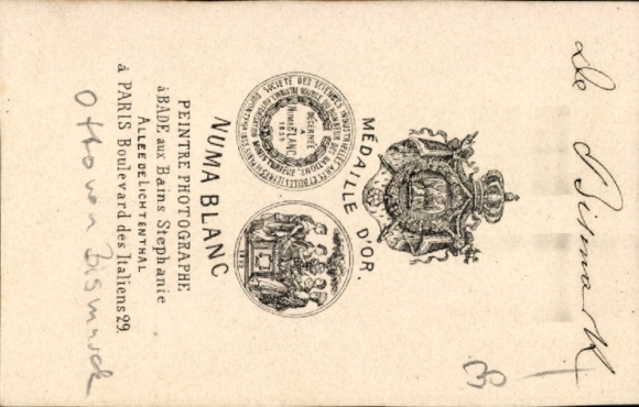 CdV Prince Otto von Bismarck, portrait