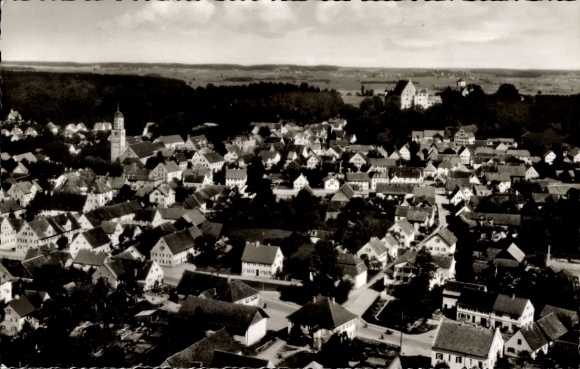 Postcard Illertissen in Swabia, aerial photograph