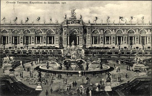 Set von 83 Ansichtskarten, Brüssel Weltausstellung 1910