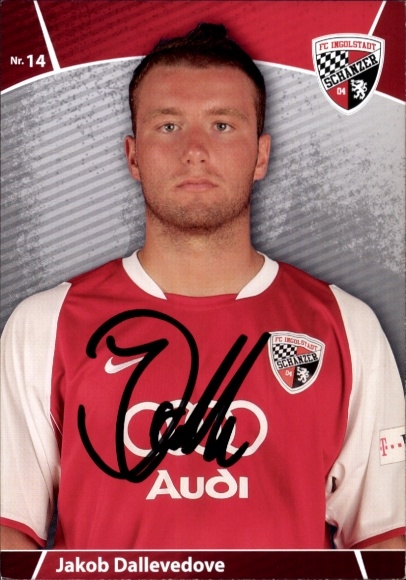 Autogrammkarte Fußballer Jakob Dallevedove, FC Ingolstadt, Autogramm