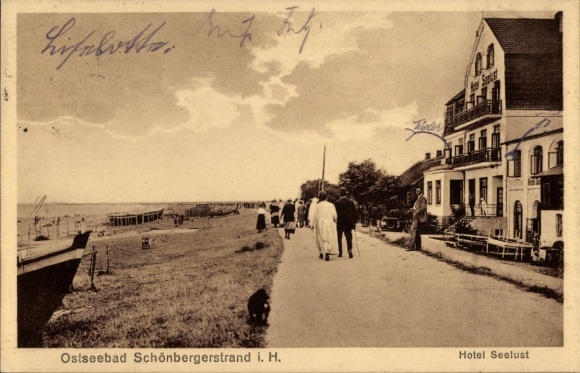 Postcard Ostseebad Schönberger Strand Schönberg in Holstein, Hotel Seelust