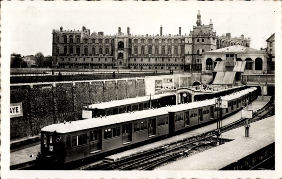 CPA Saint-Germain-en-Laye Yvelines, Château et la Gare, S-Bahn