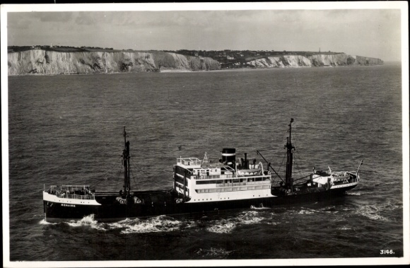 Postcard steamer MS Bonaire, Koninklijke Nederlandsche Stoomboot Maatschappij