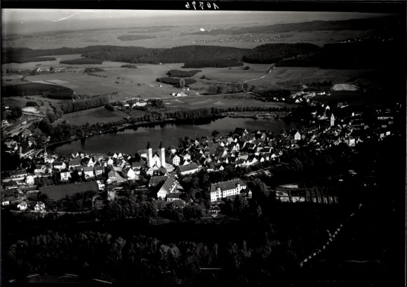 Postcard Bad Waldsee in Upper Swabia Württemberg, aerial photo