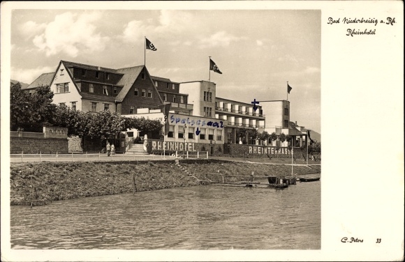 Postcard Niederbreisig Bad Breisig in the Ahrweiler district of Rhineland-Palatinate, Rheinhotel, water side