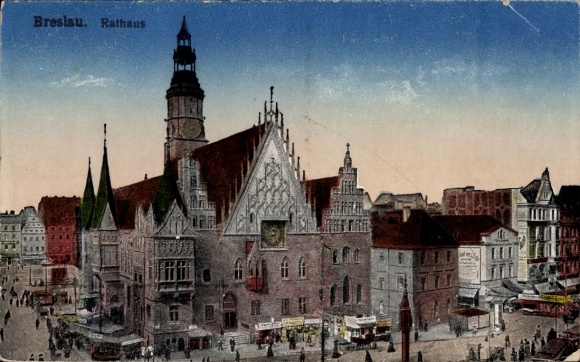 Ak Wrocław Breslau Schlesien, Rathaus