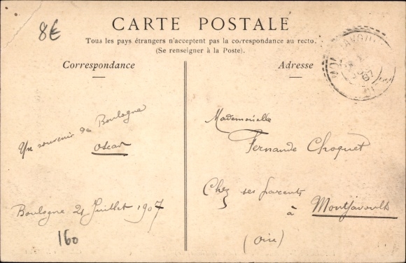 Postcard Boulogne sur Mer Pas de Calais, La Gare