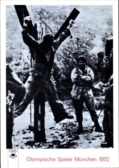 KP artysty Staeck, Klaus, Igrzyska Olimpijskie w Monachium 1972, mężczyzna na krzyżu, A 8