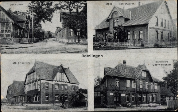 Postcard Schliekau Rätzlingen in the Lüneburg Heath, inn, farm owner Schierwater, Friedrichs