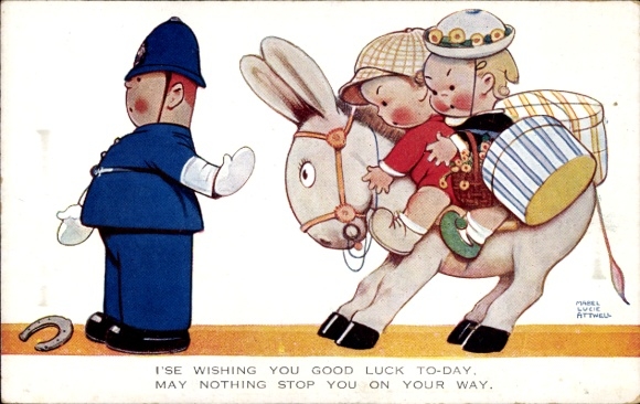Künstler Ak Attwell, Mabel Lucy, Polizist, Kinder