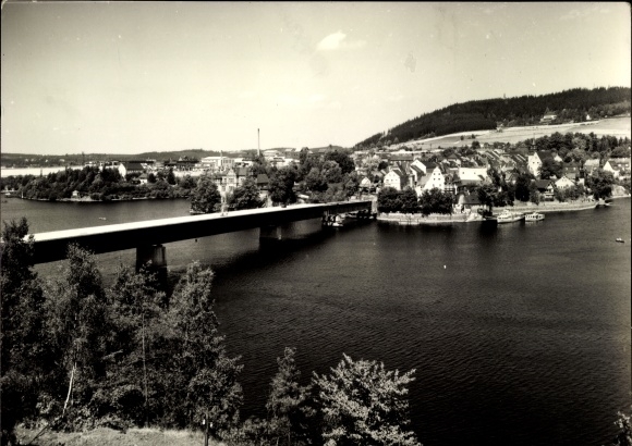 KP Saalburg w Turyngii, widok na miasto, most