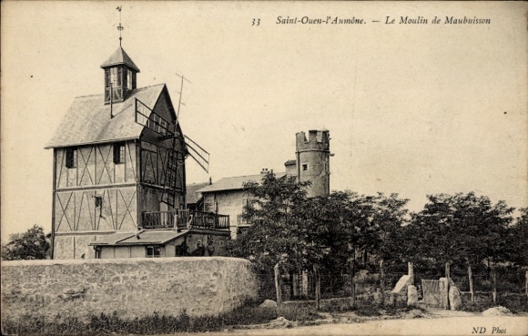 Postcard Saint Ouen l'Aumône Val d'Oise, mill of Maubuisson