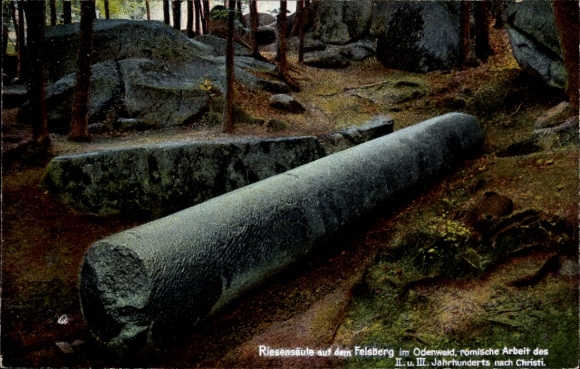 Postcard Felsberg in the Odenwald Hesse, giant column