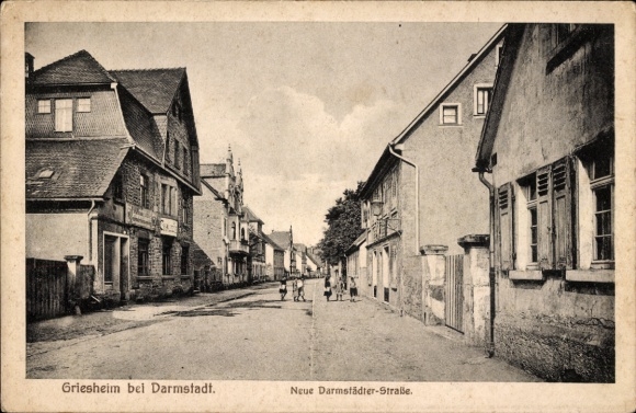 Postcard Griesheim in Hesse, Neue Darmstädter Straße, restaurant