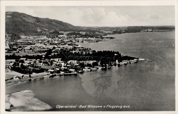 Postcard Oberwinkel Abwinkel Abwinkl Bad Wiessee am Tegernsee Upper Bavaria, aerial photograph