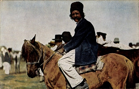 Ak Balkan, Zigeuner, Mann auf einem Pferd, Reiter