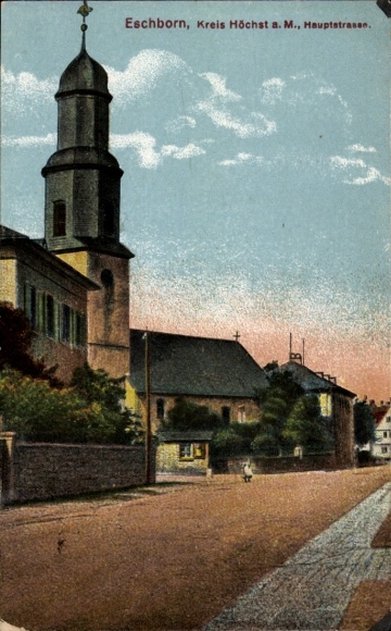 PC Eschborn near Hofheim, Church on the Main Street, 1929