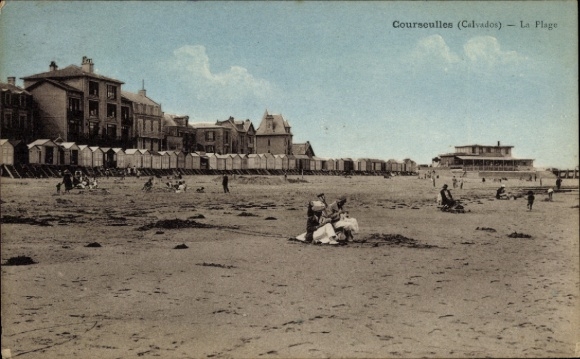 Ak Courseulles sur Mer Calvados, Strand