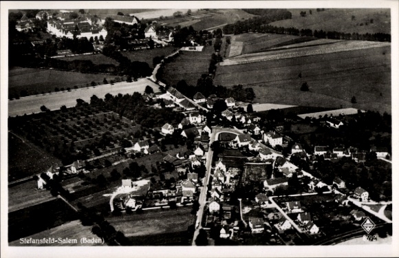 Postcard Stefansfeld Salem in the Bodenseekreis Baden, aerial photograph