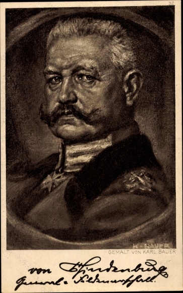 Artist PC Bauer, Karl, Field Marshal Paul von Hindenburg, portrait