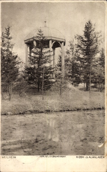 Postcard Weilheim in Baden, Kiosk in Altanlagen