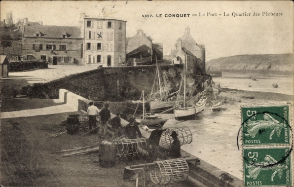 KP Le Conquet Finistère, port, dzielnica rybacka