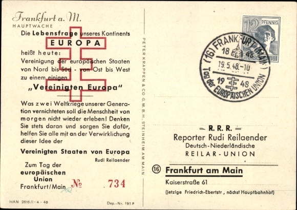 Artysta KP Frankfurt nad Menem, w Hauptwache, kościół, studnia, herb