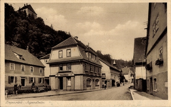 Postcard Ziegenrück an der Saale Thuringia, youth home, street, houses, no personalities, representation
