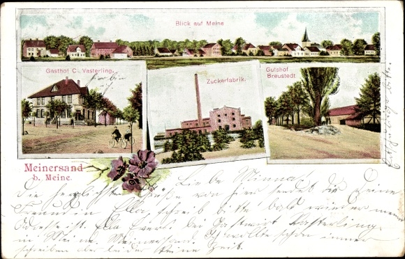 Chromo-Litho Meinersand Meine in Lower Saxony, Gutshof Breustedt, sugar factory, inn