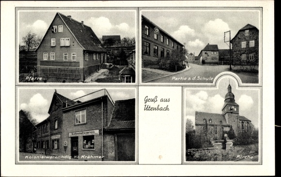 PC Utenbach Apolda in the Weimar state of Thuringia, parish, lot at the school, groceries from shopkeepers