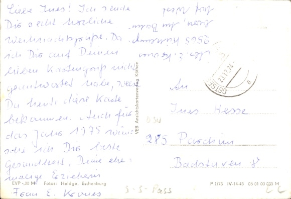 Postcard sail training ship Wilhelm Pieck, holiday ship GTMS Fritz Heckert, ferry Sassnitz