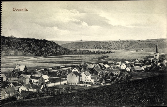 Postcard Overath in the Bergisches Land, total view of the village
