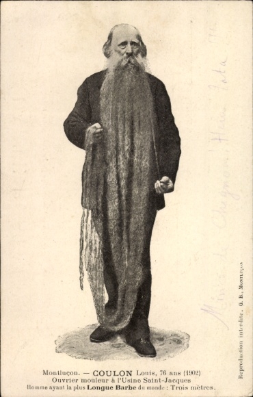 PC Montluçon Allier, Louis Coulon, Molder at Usines Saint Jacques, beard length 3 m