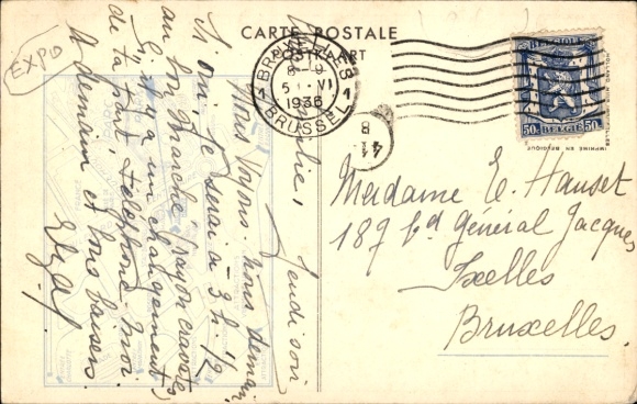 Postcard Brussels, World Exhibition 1935, Nederlandsche Kaas en Boter Cheese and Butter from Holland