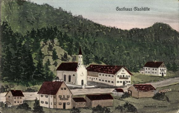 Postcard Glashütte Kreuth am Tegernsee Upper Bavaria, Gasthaus Glashütte