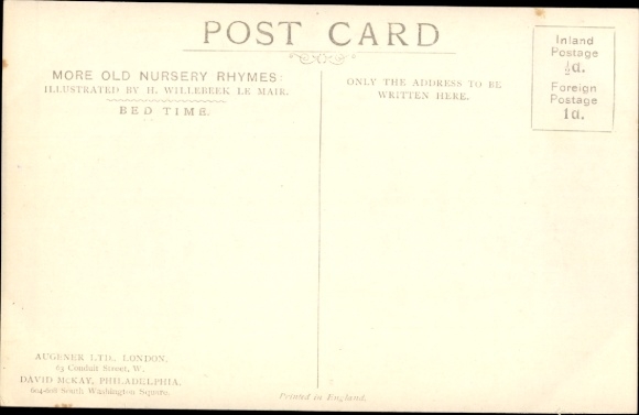 Artist Postcard Willebeek Le Mair, H., Bed Time, Children