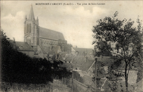 Postcard Montfort l'Amaury Yvelines, Vue prize de Saint-Laurent