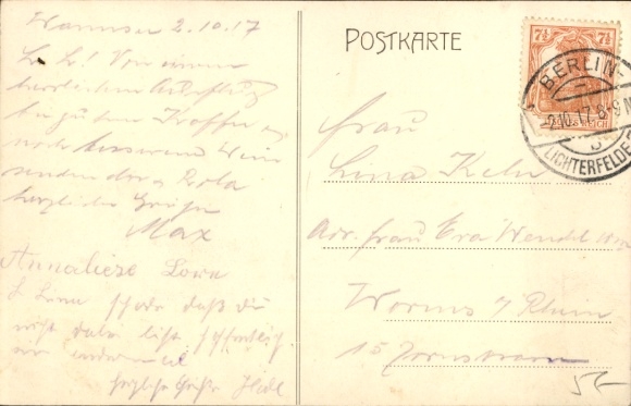 Postcard Berlin Zehlendorf Nikolassee, Beelitzhof, Restaurant Schloss Wannsee