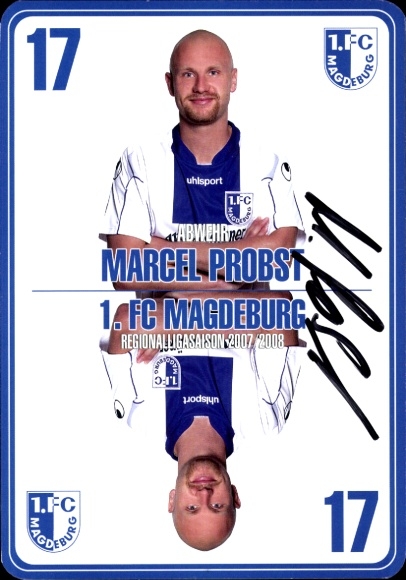 Autogrammkarte Fußballer Marcel Probst, 1. FC Magdeburg, Autogramm
