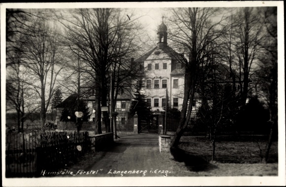 Photo Postcard Langenberg Raschau Markersbach Ore Mountains, homestead Förstel seen from the street