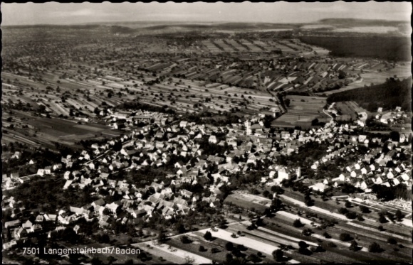 Postcard Langensteinbach Karlsbad in Baden, aerial photograph