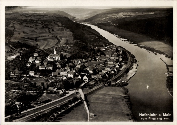 Ak Hafenlohr am Main Unterfranken, Fliegeraufnahme