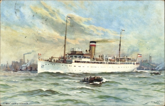 Artist PC HAPAG steamer Cobra, seaside resort service
