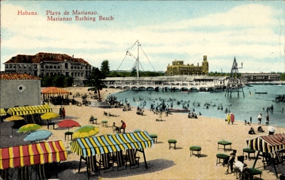 KP Habana Kuba, Playa de Marianao, plaża Marianao, kolorowe stragany